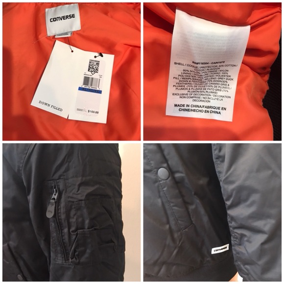 NWT Converse Stadium Bomber Medium Black M - Picture 5 of 8